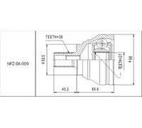 Giunto Esterno Compatibile Con VW Golf V/Touran/Caddy 2003- / Passat 2005-