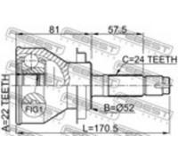 NTY Kit giunti, Semiasse compatibile con DAIHATSU TOYOTA NPZ-DA-013