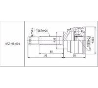 NTY Clothing Exchange Kit Giunto Esterno per Hyundai Accent/Lantra/Mitsubishi Colt/Lancer 1994-1999
