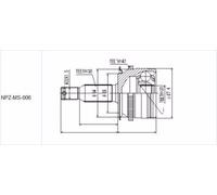 NTY Kit giunti, Semiasse compatibile con MITSUBISHI NPZ-MS-006