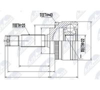 Giunto Esterno Mitsubishi Pajero V65/V75 2000-2006 /Posteriore/ Nuovo