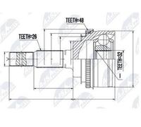 Giunto Esterno Per Toyota Carina E UK 1995- / Camry USA 1991- / + ABS = 48T