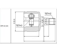 Giunto Interno Adatto Per Suzuki Baleno 1.6, 1.8 1995-