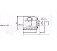 Giunto semiasse Assale anteriore Sx NPW-HD-003 NTY per HONDA CRX III