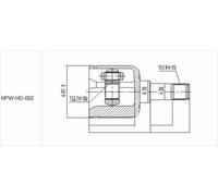 Giunto semiasse Assale anteriore Sx NPW-HD-002 NTY per HONDA CRX III