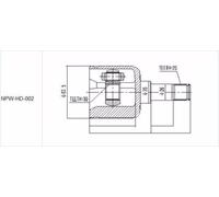 Giunto semiasse Assale anteriore Sx NPW-HD-002 NTY per HONDA CRX III