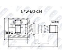 NTY Kit giunti, Semiasse compatibile con MAZDA NPW-MZ-026
