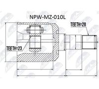 Giunto Interno Mazda 626 GE 1.8, 2.0, 2.0TD 1991- / Sinistro Nuovo