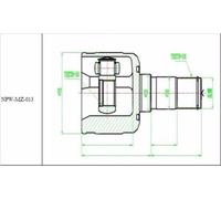 NTY Kit giunti semiasse NPW-MZ-013 per MAZDA 626 V (GF/GW 1997-2002)