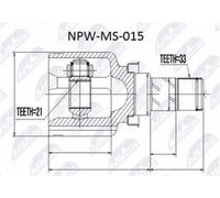 Giunto Interno Mitsubishi Colt Z32/34/36A 2004-, Smart Forfour 2004- Nuovo