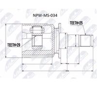 Giunto Interno Mitsubishi Outlander 4WD CU2 2002-2006 / Posteriore Nuovo