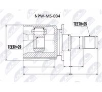 Giunto Interno Mitsubishi Outlander 4WD CU2 2002-2006 / Posteriore Nuovo