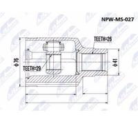 Giunto Interno Mitsubishi Outlander 4WD CU2 2002-2006 Sinistro / Destro Nuovo