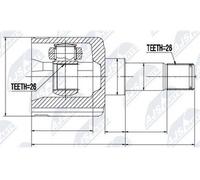 Giunto Interno Sinistro Ford Focus II, Focus C-Max 1.6TDCI/1.8TDCI 10.03- Nuovo