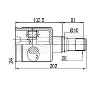 NTY Kit giunti, Semiasse compatibile con SSANGYONG NPW-DW-015