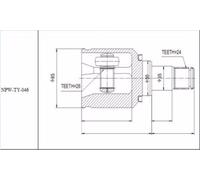 Giunto semiasse Assale anteriore 0111-GRJ150 FEBEST per TOYOTA LAND CRUISER VAN