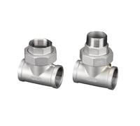 Giunto mobile in acciaio inossidabile 304, attacco a T con filettatura femmina/maschio da 1/2 a 3/4 BSP, adattatore for giunto di testa, accoppiatore for raccordi idraulici((HJ) Tee Female G1.2)