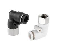 Giunto pneumatico PLF in bianco e nero con filettatura interna a gomito a forma di L a due vie PLF6-01 connettore rapido for tubo aria 1 pz(黑色PLF10-03)