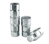 Giunto rapido idraulico con valvola per NPT 1/4 3/8 1/2 3/4 pollici, acciaio al carbonio e struttura in acciaio inox con trattamento zinco bianco, FF Flat Face Quick (G1/4) per)