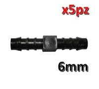 Giunto rettilineo da 6 mm per tubo vinilico - confezione 5 pezzi