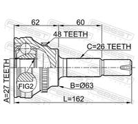 Giunto semiasse Assale anteriore 0110-072A48 FEBEST per TOYOTA CAMRY Tre volumi