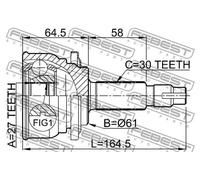 FEBEST 0110-083 Giunto omocinetico