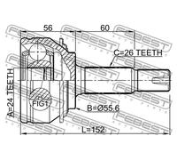 Giunto semiasse Assale anteriore 0110-NSP90 FEBEST per TOYOTA YARIS