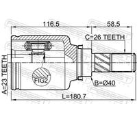 Giunto semiasse Assale anteriore 0211-F15E FEBEST per NISSAN JUKE JUKE Van