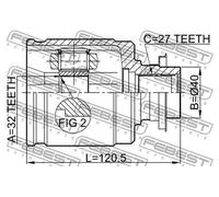 Giunto semiasse Assale anteriore 0311-CRVLH FEBEST per HONDA CRX III SHUTTLE