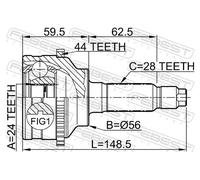 Giunto semiasse Assale anteriore 0510-041A44 FEBEST per MAZDA TRIBUTE