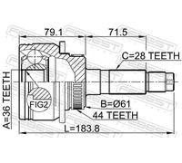 FEBEST 0510-BT50A44 Giunto omocinetico