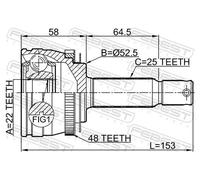 Giunto semiasse Assale anteriore 1210-MCA48 FEBEST per HYUNDAI ACCENT III