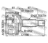FEBEST 1210-NFA47 Giunto omocinetico