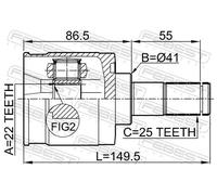 Giunto semiasse Assale anteriore 1211-ELN FEBEST per MITSUBISHI HYUNDAI