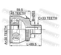 FEBEST 1710-004A45 Giunto omocinetico