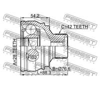 FEBEST 1710-A7 Giunto omocinetico