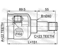 Giunto semiasse Assale anteriore 2111-FUS FEBEST per FORD FOCUS I FOCUS II B-MAX