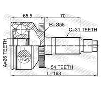 Giunto semiasse Assale anteriore 2210-CARA54 FEBEST per KIA