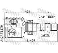 FEBEST 0111-GGL15RH Kit giunti semiasse