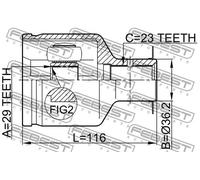 Giunto semiasse Assale anteriore Dx 0411-DARH FEBEST per MITSUBISHI CARISMA