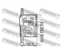 Giunto semiasse Assale anteriore Dx 0411-K94RH FEBEST per MITSUBISHI PAJERO II