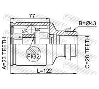 Giunto semiasse Assale anteriore Dx 0511-GEMTRH FEBEST per MAZDA 626 IV 626 V