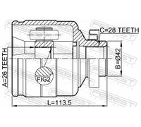 Giunto semiasse Assale anteriore Dx 2211-BLRH FEBEST per KIA SORENTO I