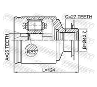 Giunto semiasse Assale anteriore Dx Giunto omocinetico 1411-NARH FEBEST