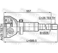FEBEST 2711-XC90WDRH Kit giunti semiasse