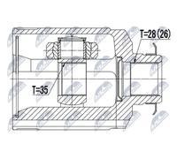 NTY NPW-HY-524 Kit giunti semiasse