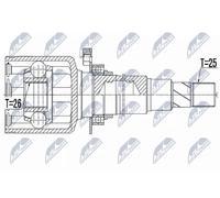 NTY Kit giunti, Semiasse compatibile con FIAT NPW-FT-052