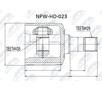 Innel Girevole Kit Giunti Honda Pilot 2009-, Acura MDX 2007- /Sinistra/Nuovo