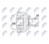 Giunto semiasse Assale anteriore Dx NPW-ME-083 NTY per MERCEDES-BENZ