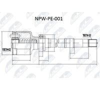 Giunto semiasse Assale anteriore Dx NPW-PE-001 NTY per PEUGEOT 206 Hatchback